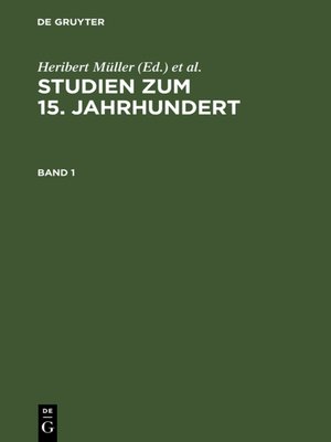 cover image of Studien zum 15. Jahrhundert